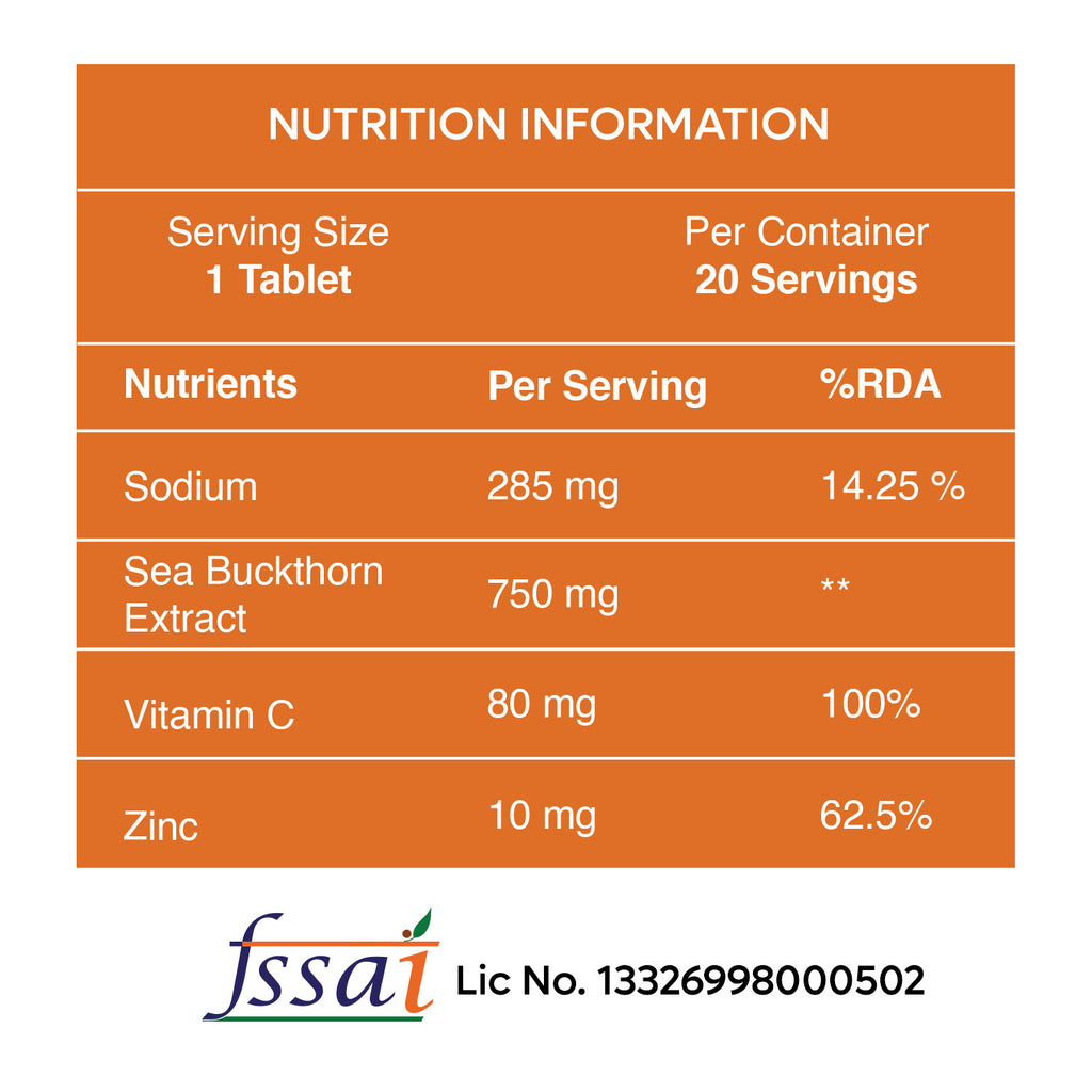 Sea Buckthorn Effervescent Tablets – Daily Wellness Formula